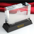 3D Laser Architectural Model Crystal Glass Cube Paperweight